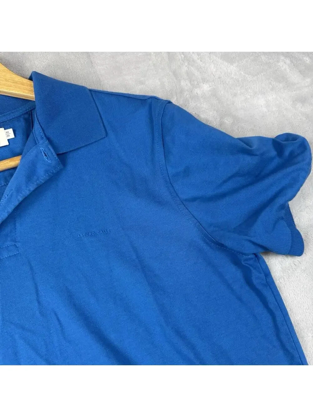 Arturo Calle Polo Shirt Mens M Blue Short Sleeve Classic Casual Golf Top Prepppy